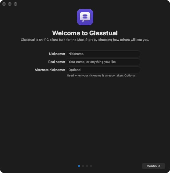 Glasstual welcome window in dark appearance